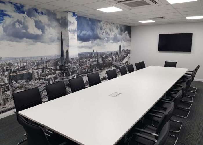 Office corporate cision wall chicago feature design designs offices eastlake studio illinois lobby inside stylish look il officelovin behance source